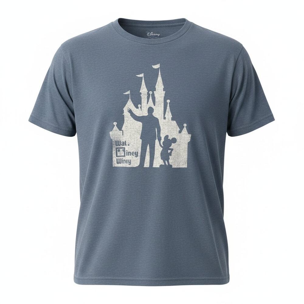 Magic Kingdom Silhouette Graphic Tee Shirt XXL Gray Disney Style
